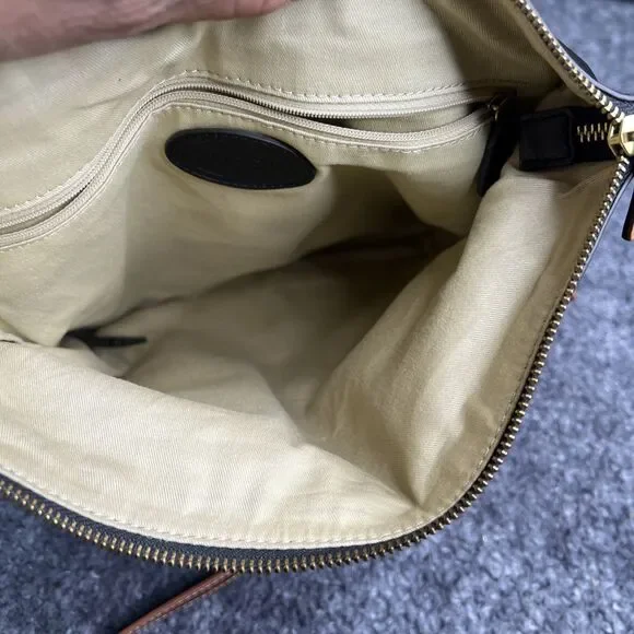 Fossil Memoir Anthology Foldover Leather Tote Crossbody Colorblock Boho - Picture 6 of 9